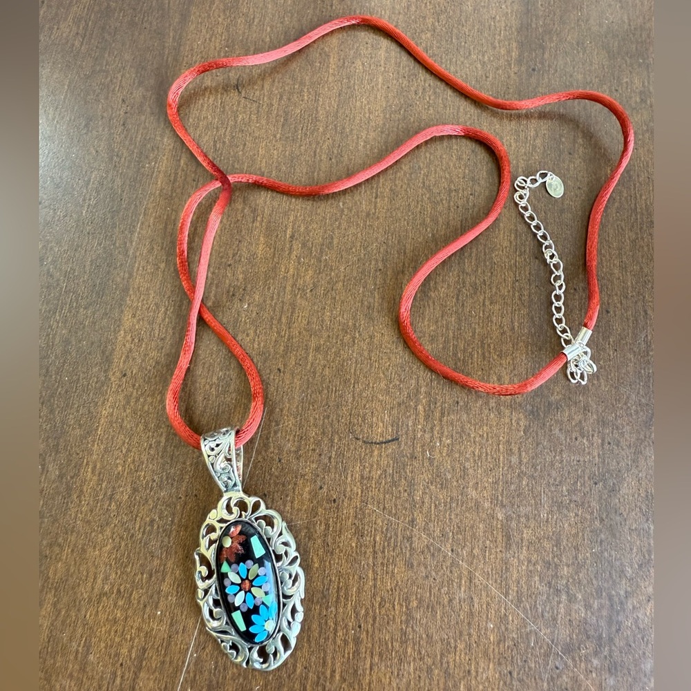 Carolyn Pollack Wildflower Multi-Gemstone Inlay Necklace